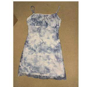 Princess Polly White and Blue Tie Dye Mini Dress